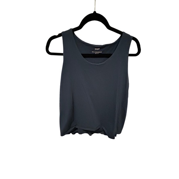 Pure Jill Tops - Pure Jill Layered‎ Sleeveless Top Navy Blue 100% Cotton Tank S